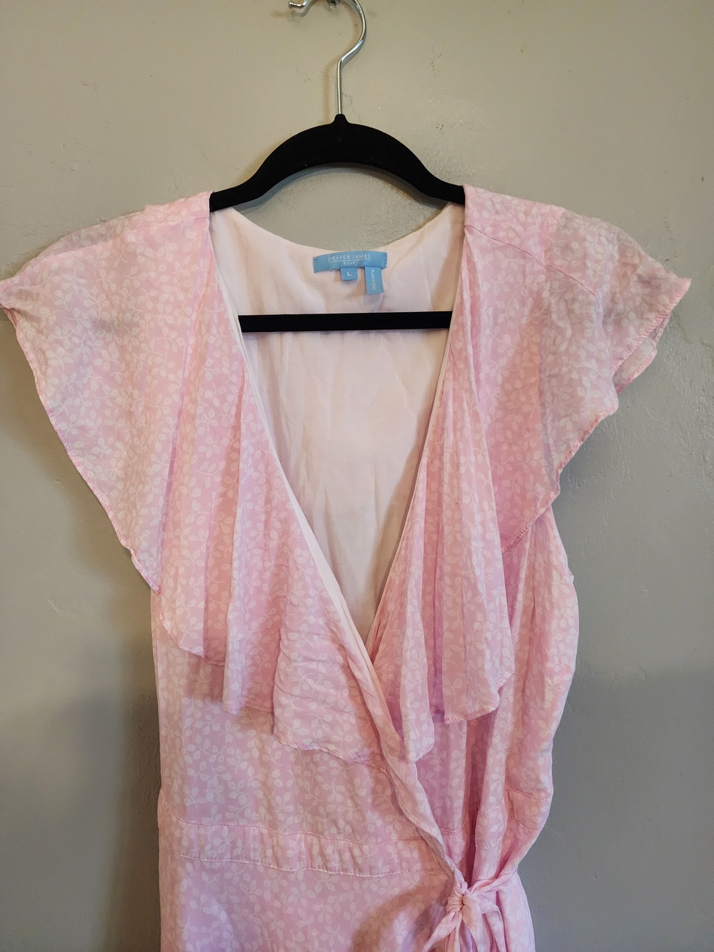 Draper James Light Pink Ruffle Wrap Mini Dress - Picture 7 of 9